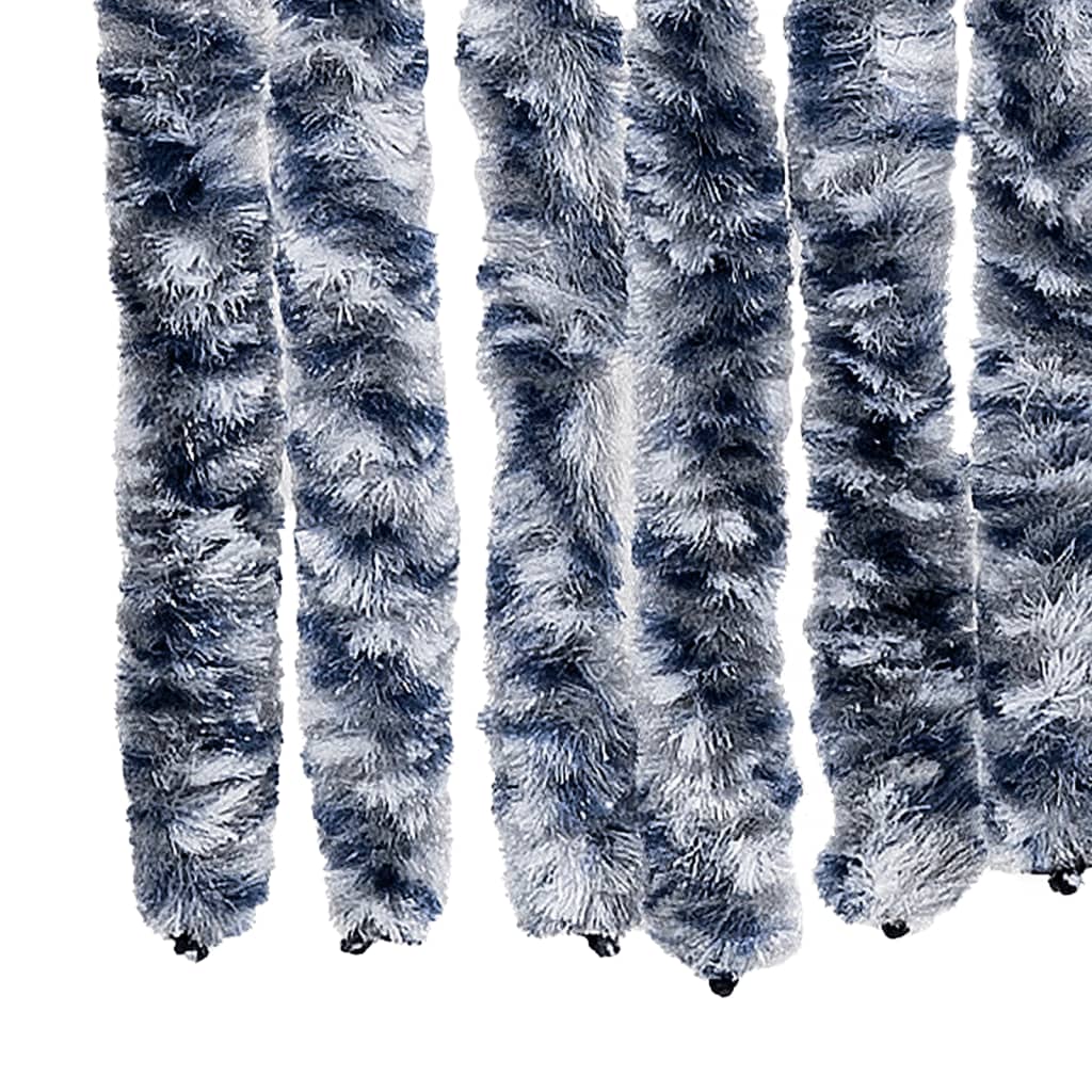Insektgardin blå og hvit 118x220 cm chenille