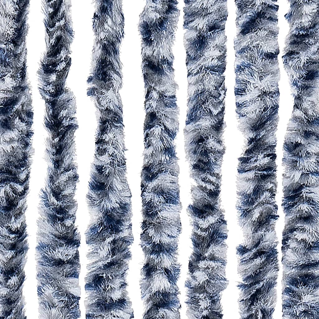 Insektgardin blå og hvit 118x220 cm chenille