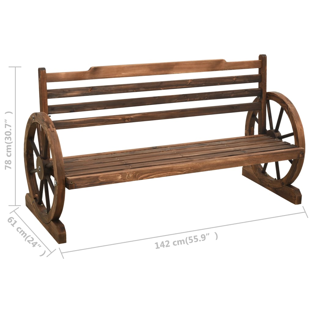 Hagebenk 142 cm heltre gran