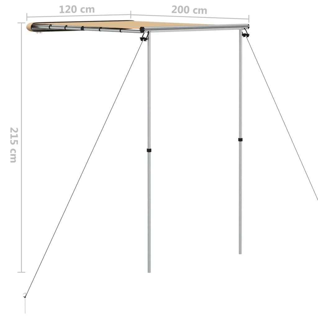 Markise til bobil og campingvogn 1,2x2x2,15 m beige