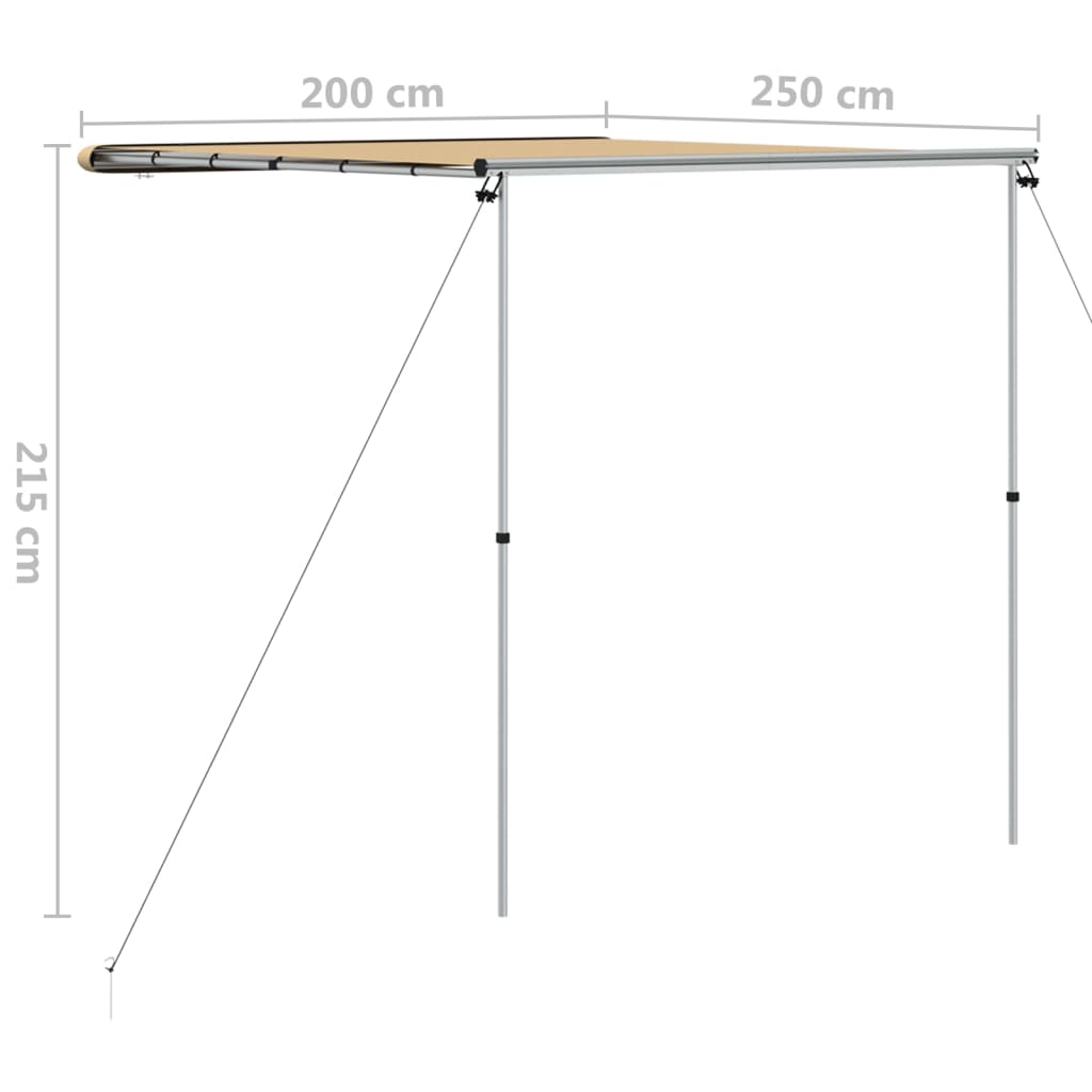 Markise til bobil og campingvogn 2x2,5x2,15 m beige