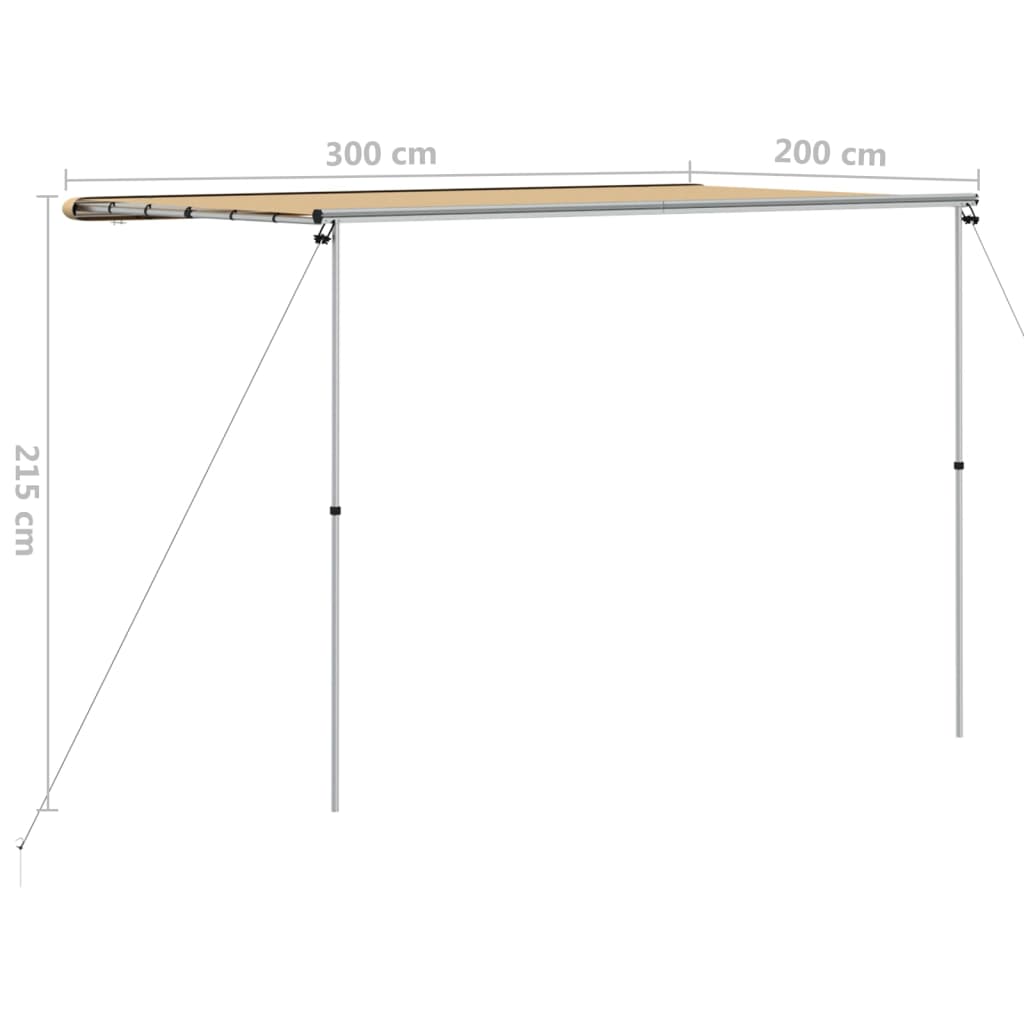 Markise til bobil og campingvogn 3x2x2,15 m beige