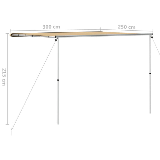Markise til bobil og campingvogn 3x2,5x2,15 m beige