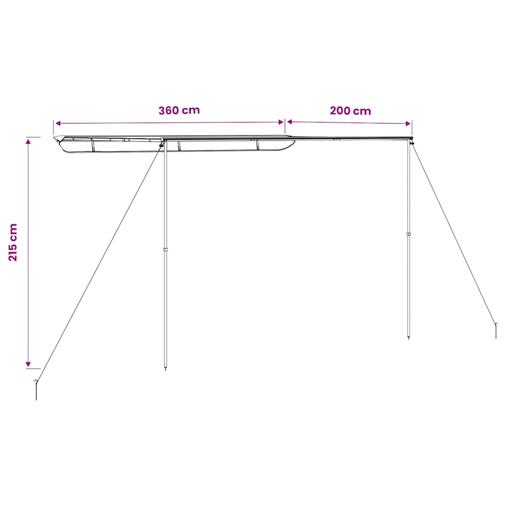 Markise til bobil og campingvogn 3,6x2x2,15 m beige