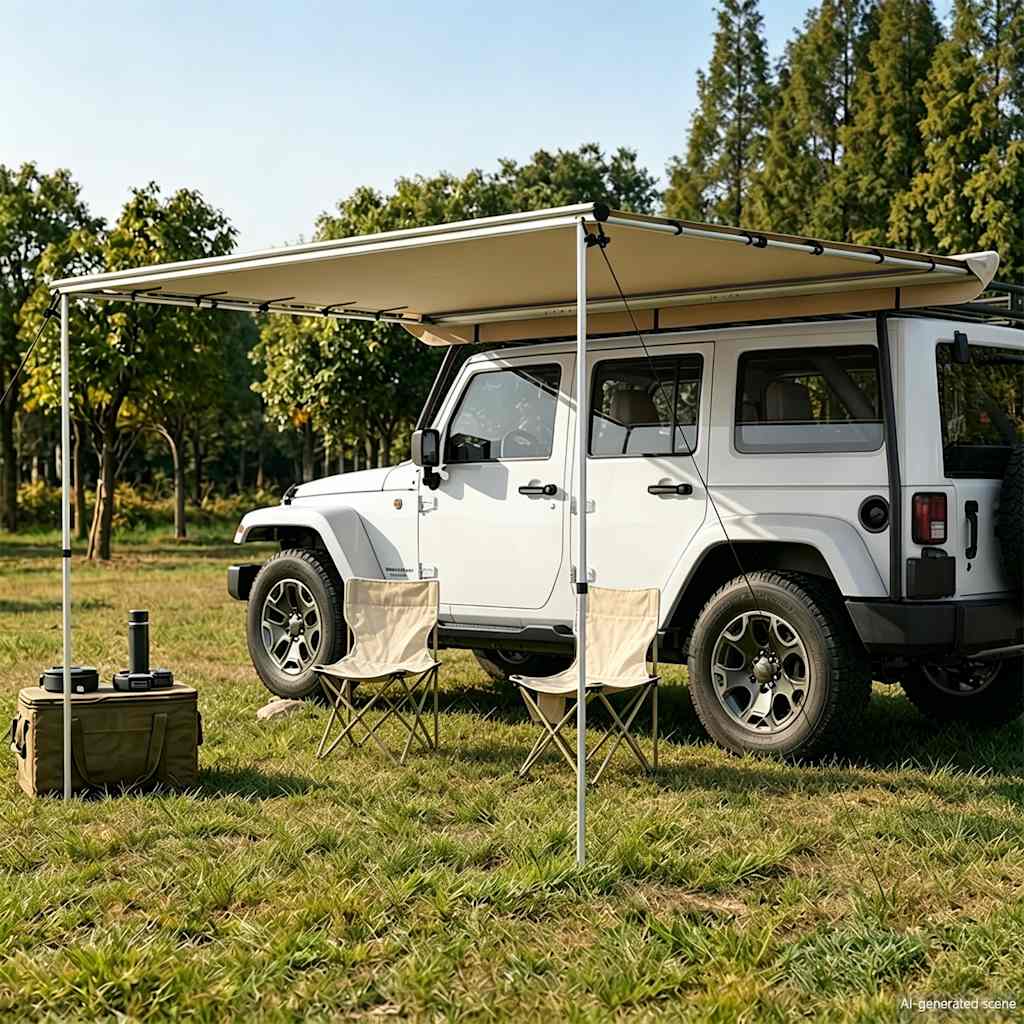 Markise til bobil og campingvogn 3,6x2,5x2,15 m beige