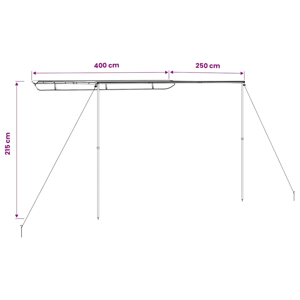 Markise til bobil og campingvogn 4x2,5x2,15 m beige