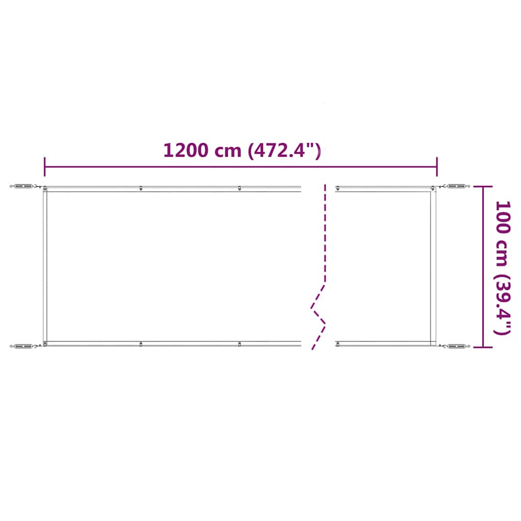 Vertikal markise lysegrønn 100x1200 cm oxfordstoff