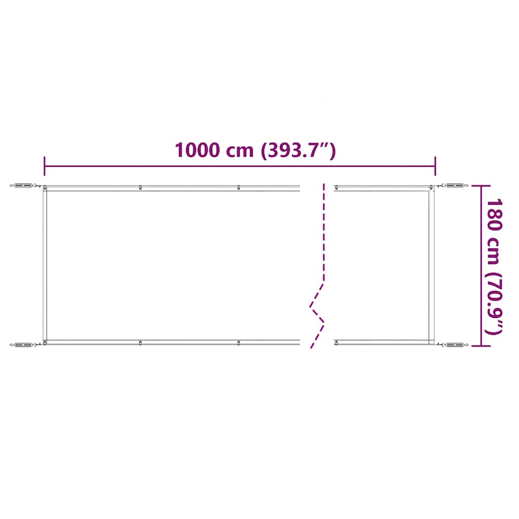 Vertikal markise terrakotta 180x1000 cm oxfordstoff