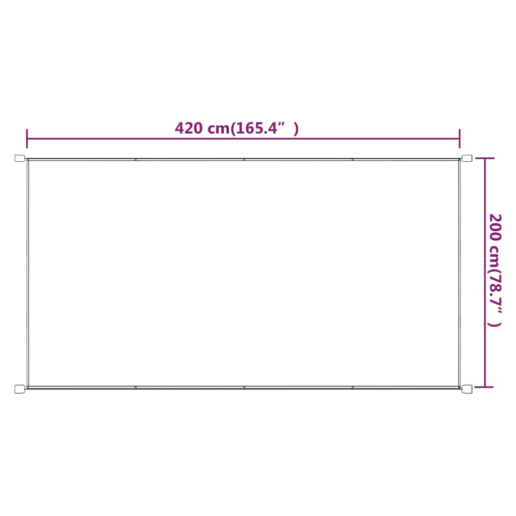 Vertikal markise gråbrun 200x420 cm oxford stoff