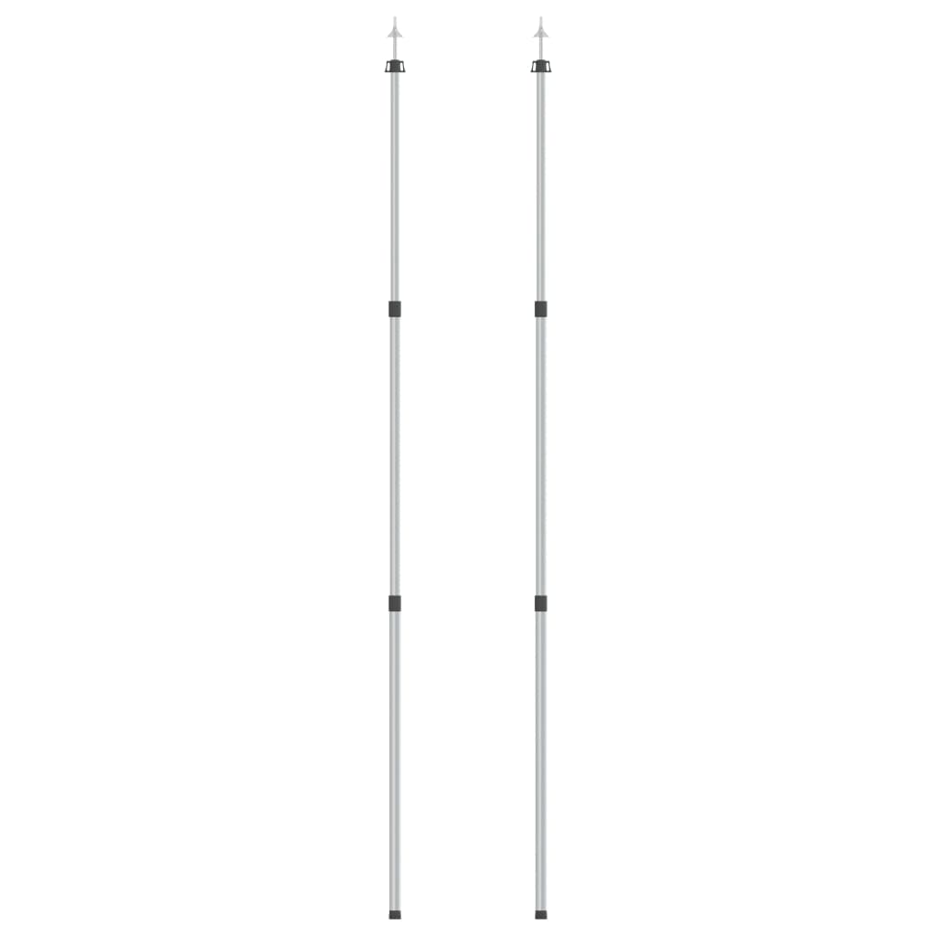 Teleskopiske presenningstenger 102-260 cm 2 stk aluminium