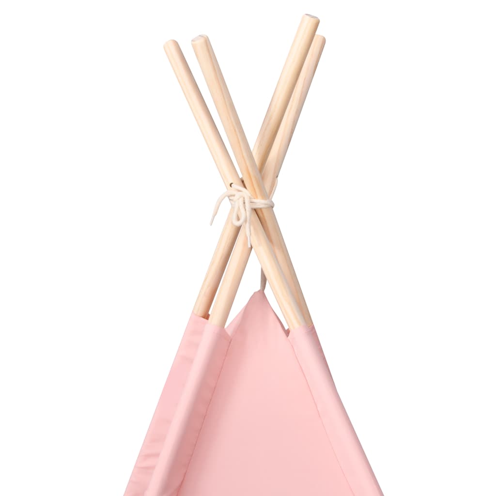 Tipi-telt for barn med pose ferskenhud rosa 120x120x150 cm