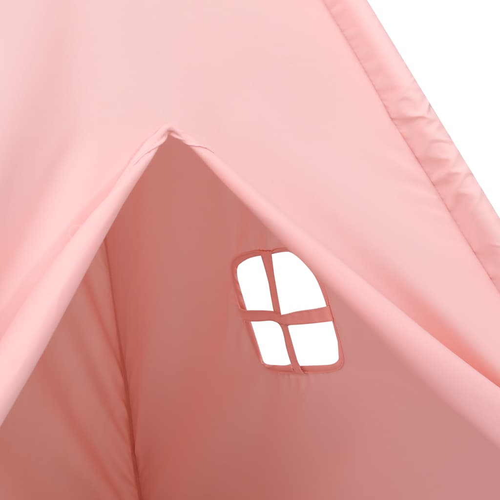Tipi-telt for barn med pose ferskenhud rosa 120x120x150 cm