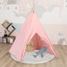 Tipi-telt for barn med pose ferskenhud rosa 120x120x150 cm