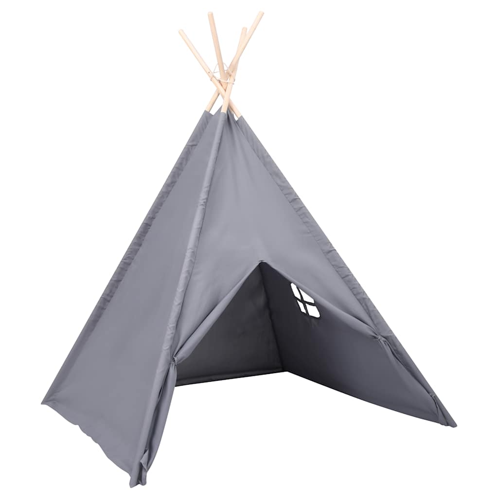Tipi-telt for barn med pose ferskenhud grå 120x120x150 cm