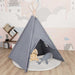 Tipi-telt for barn med pose ferskenhud grå 120x120x150 cm