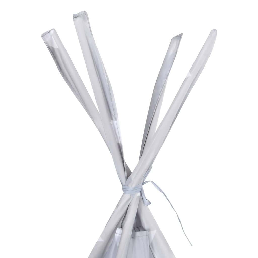 Tipi-telt for barn med pose polyester grå 115x115x160 cm