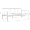 Uttrekkbar ramme til sovesofa hvit metall 90x200 cm