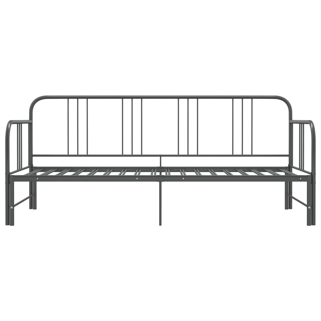 Uttrekkbar ramme til sovesofa grå metall 90x200 cm