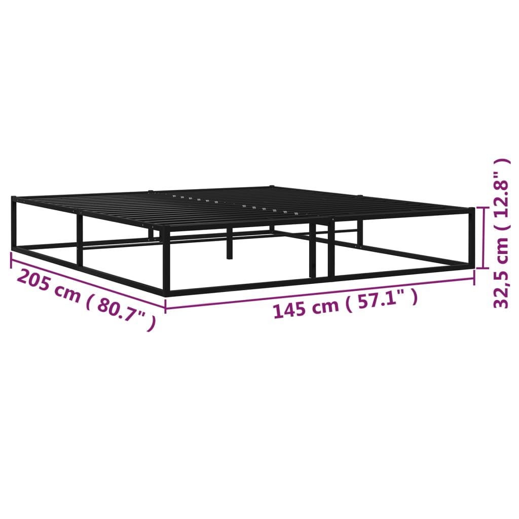 Sengeramme svart metall 140x200 cm