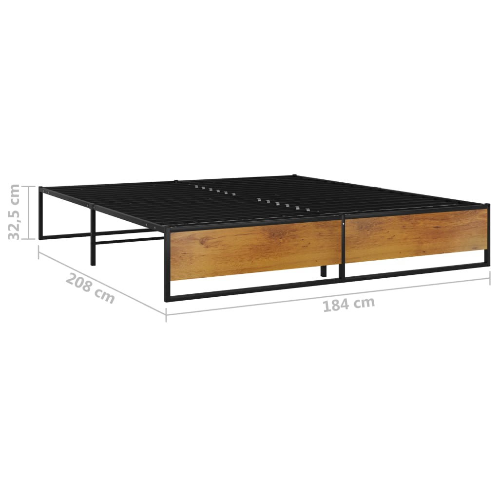 Sengeramme svart metall 180x200 cm