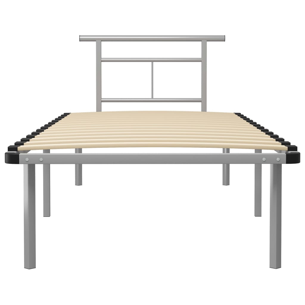Sengeramme grå metall 90x200 cm
