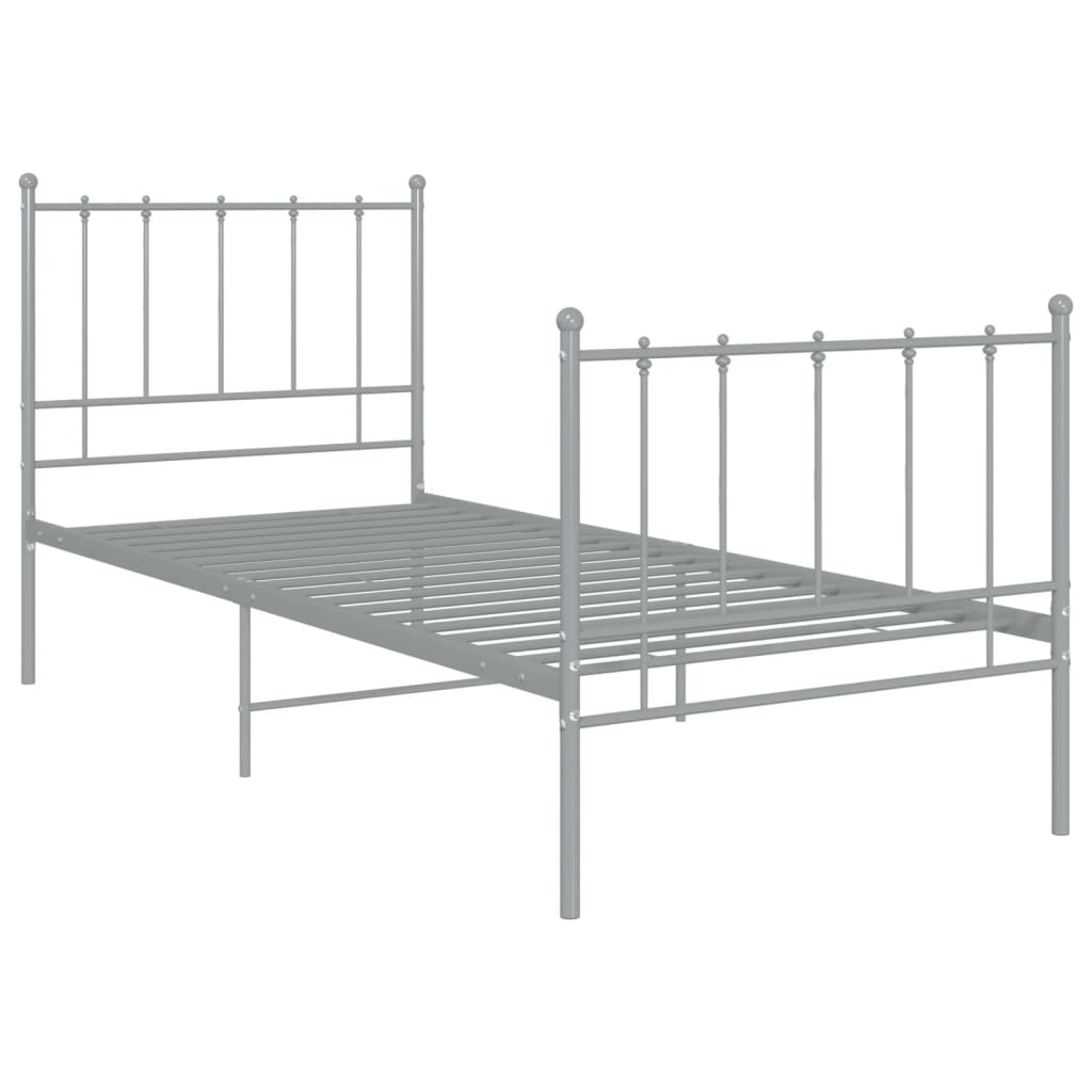 Sengeramme grå metall 100x200 cm vidaXL