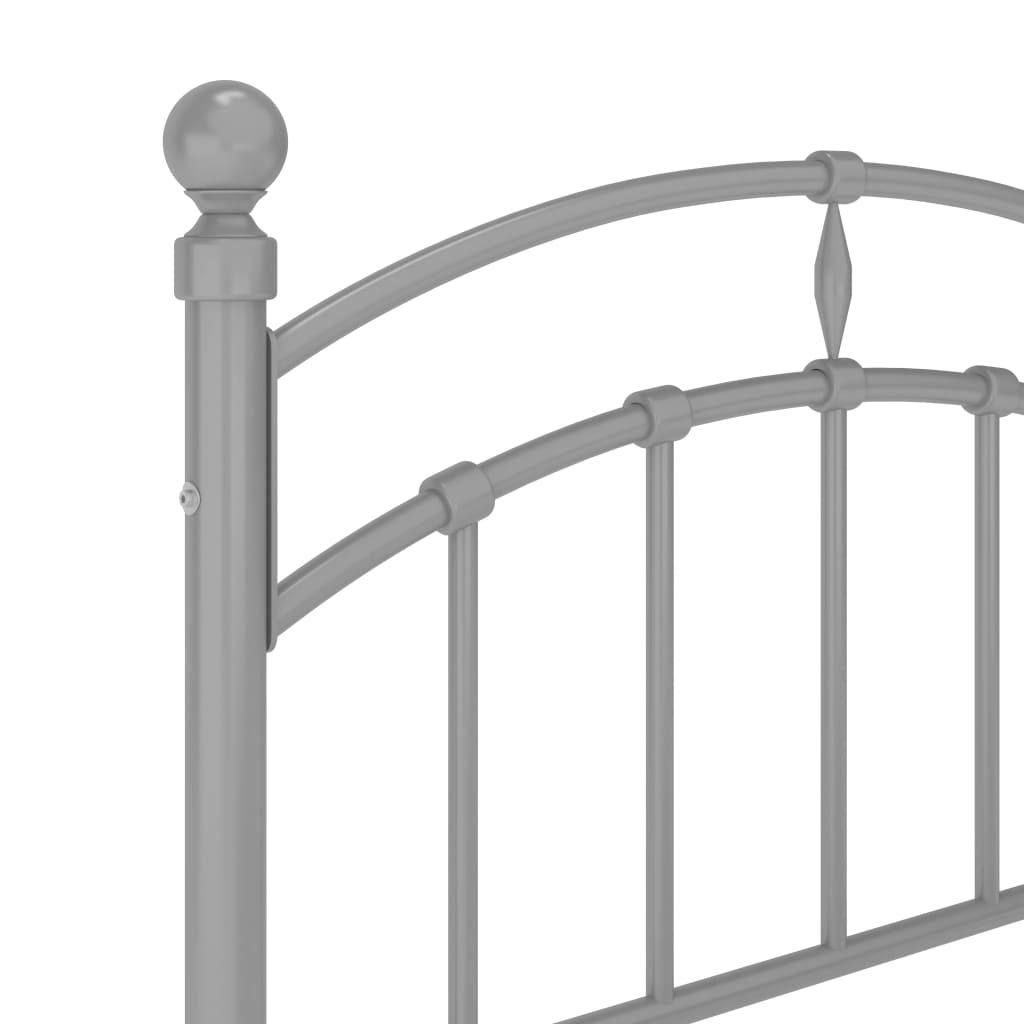 Sengeramme grå metall 90x200 cm