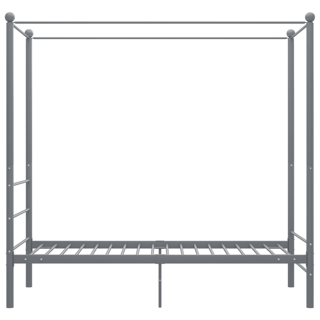 Himmelsengeramme grå metall 90x200 cm