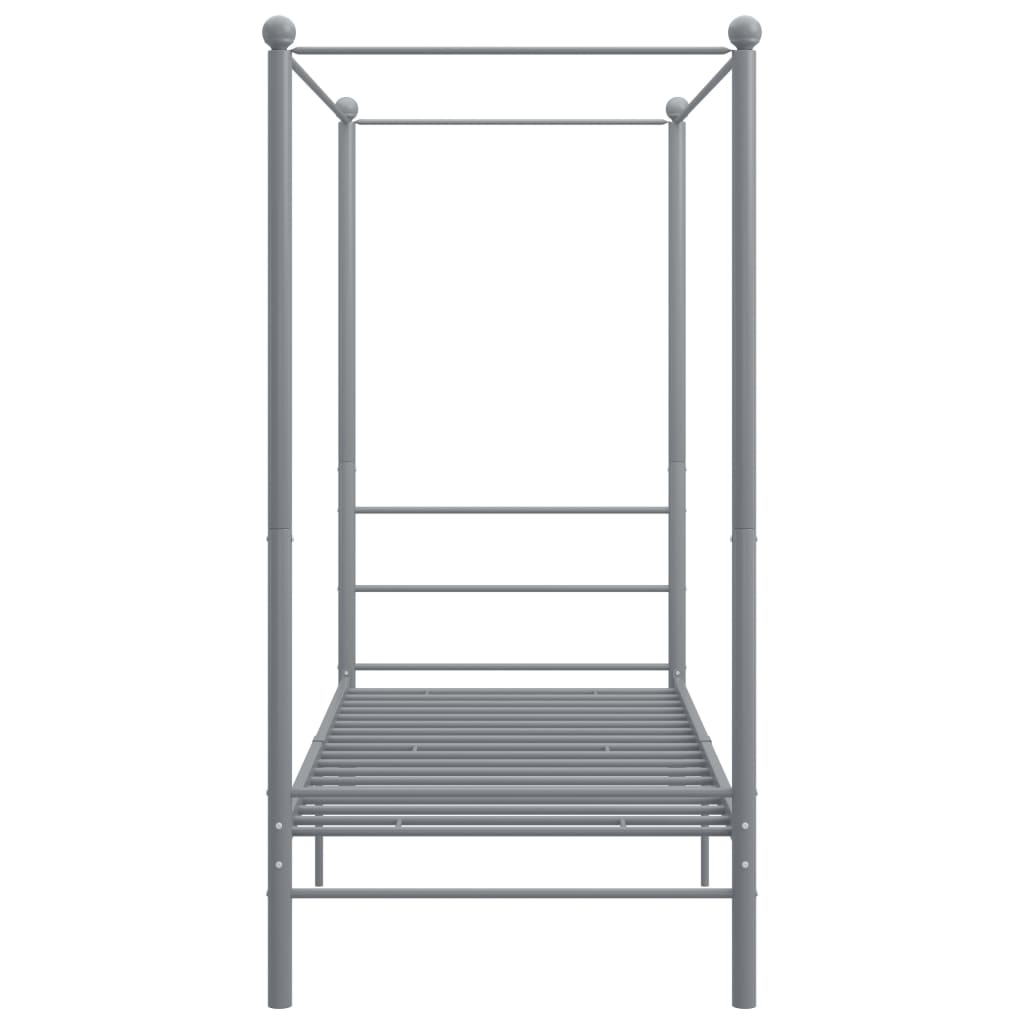 Himmelsengeramme grå metall 90x200 cm