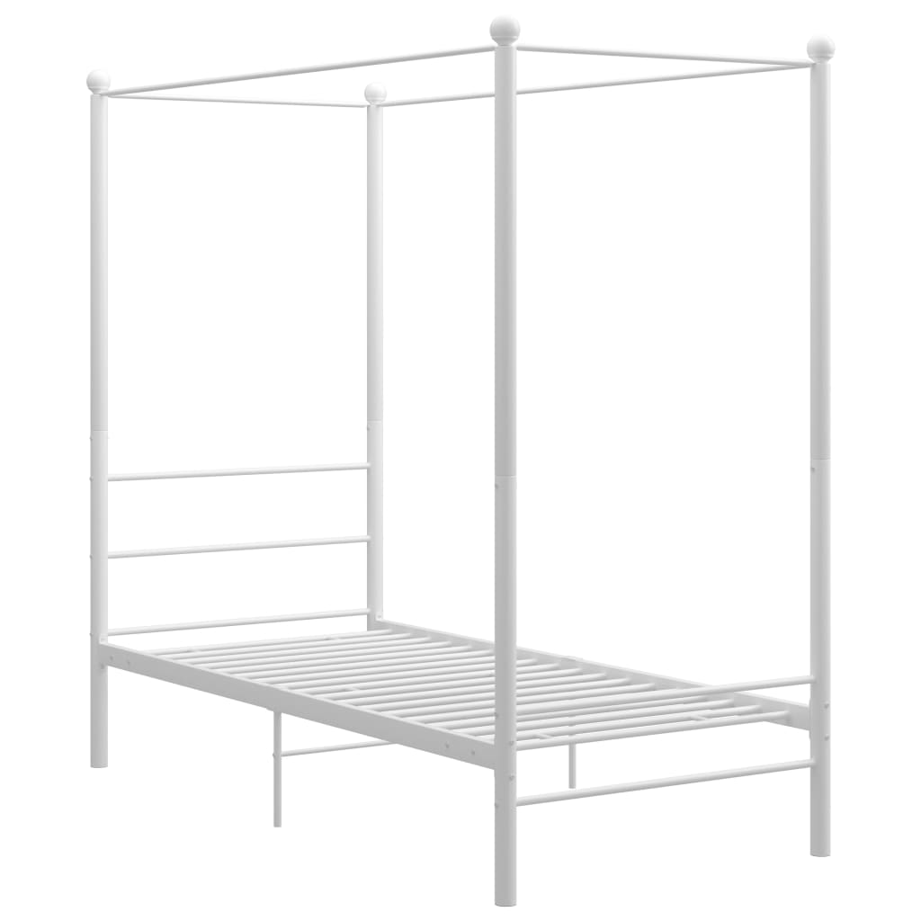 Himmelsengeramme hvit metall 100x200 cm