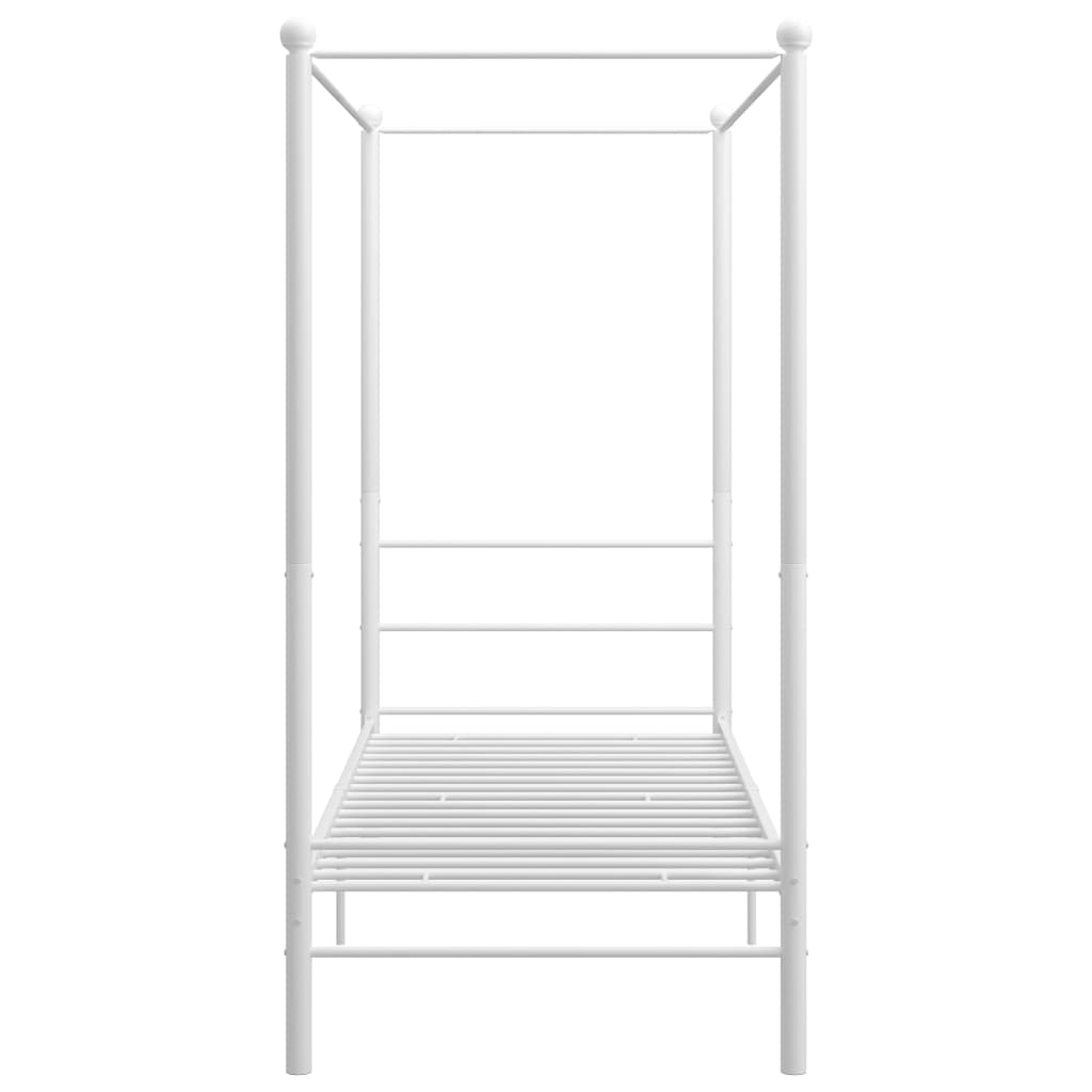 Himmelsengeramme hvit metall 100x200 cm