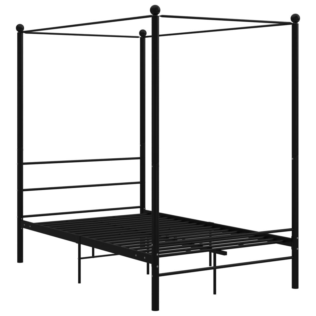 Himmelsengeramme svart metall 140x200 cm