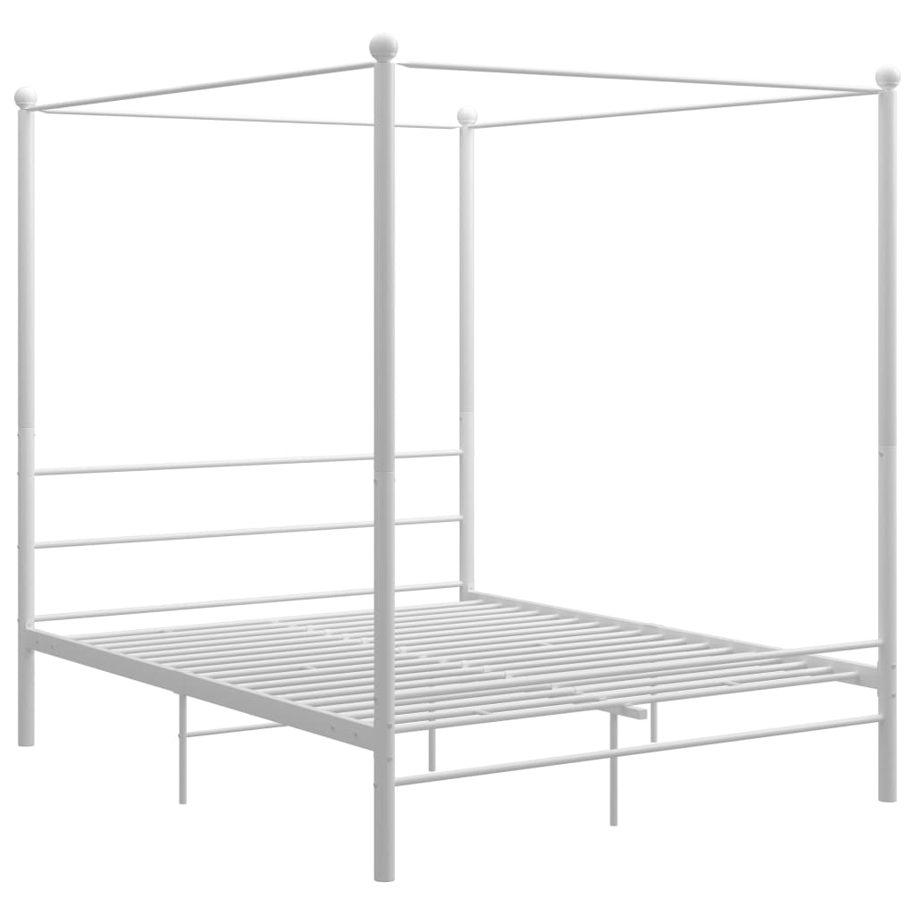 Himmelsengeramme hvit metall 160x200 cm