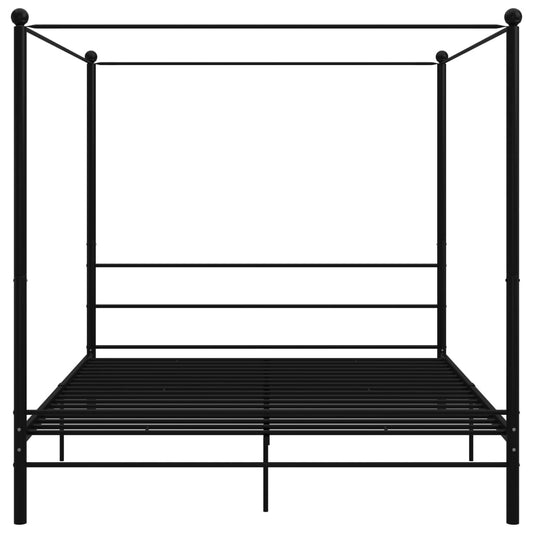 Himmelsengeramme svart metall 180x200 cm