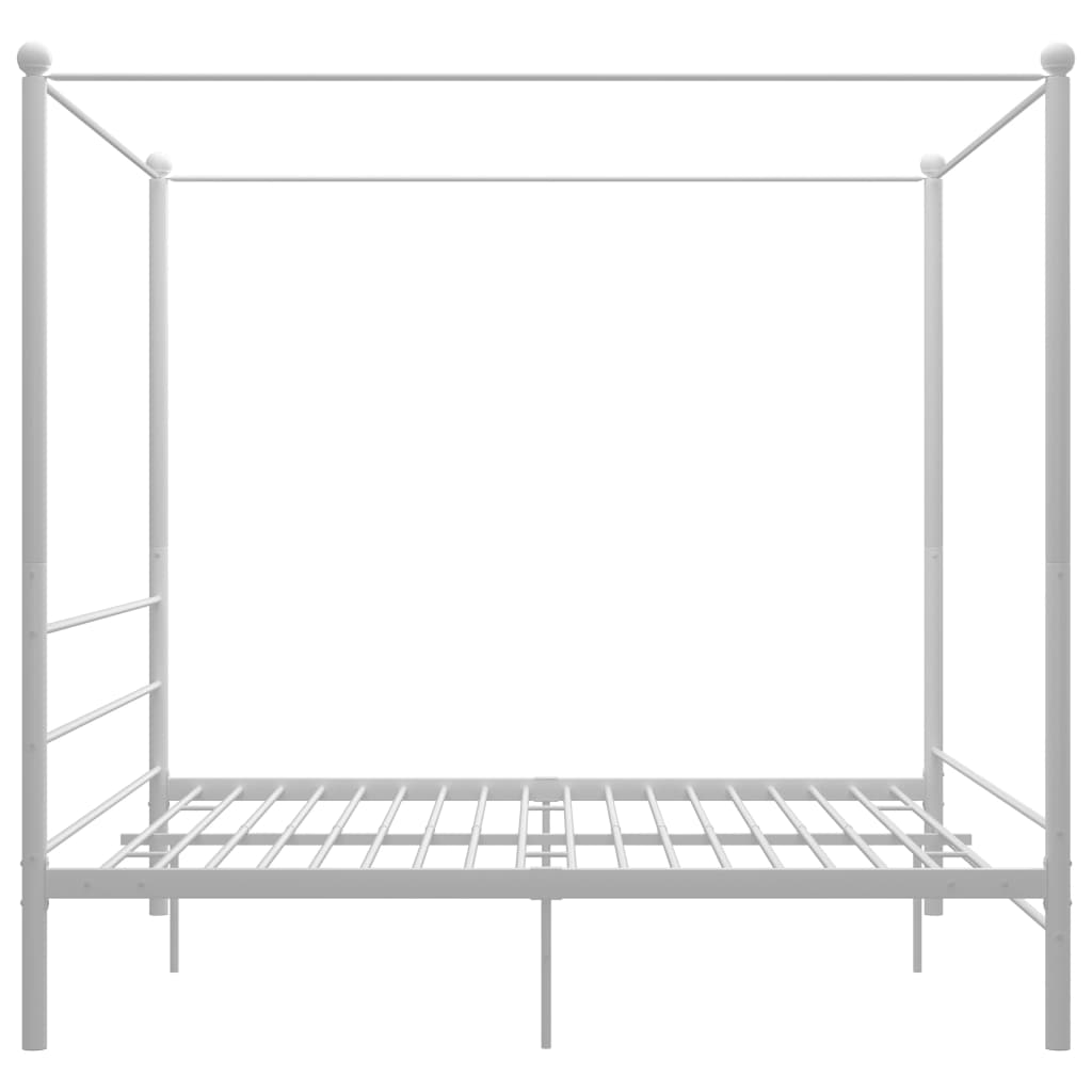 Himmelsengeramme hvit metall 200x200 cm