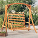Hengebenk buet heltre med teakfinish 126x63x92 cm
