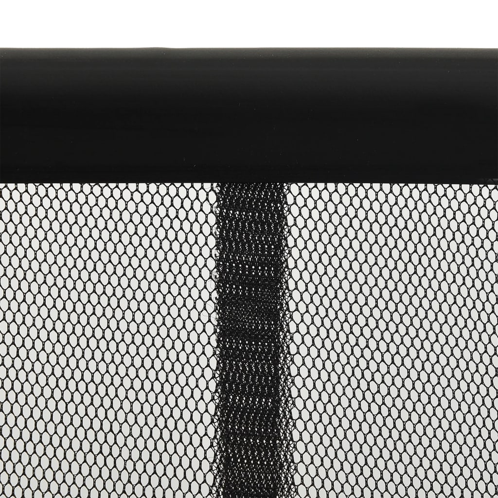 Insektskjerm for dør med 5-delers nettgardin svart 120x240 cm