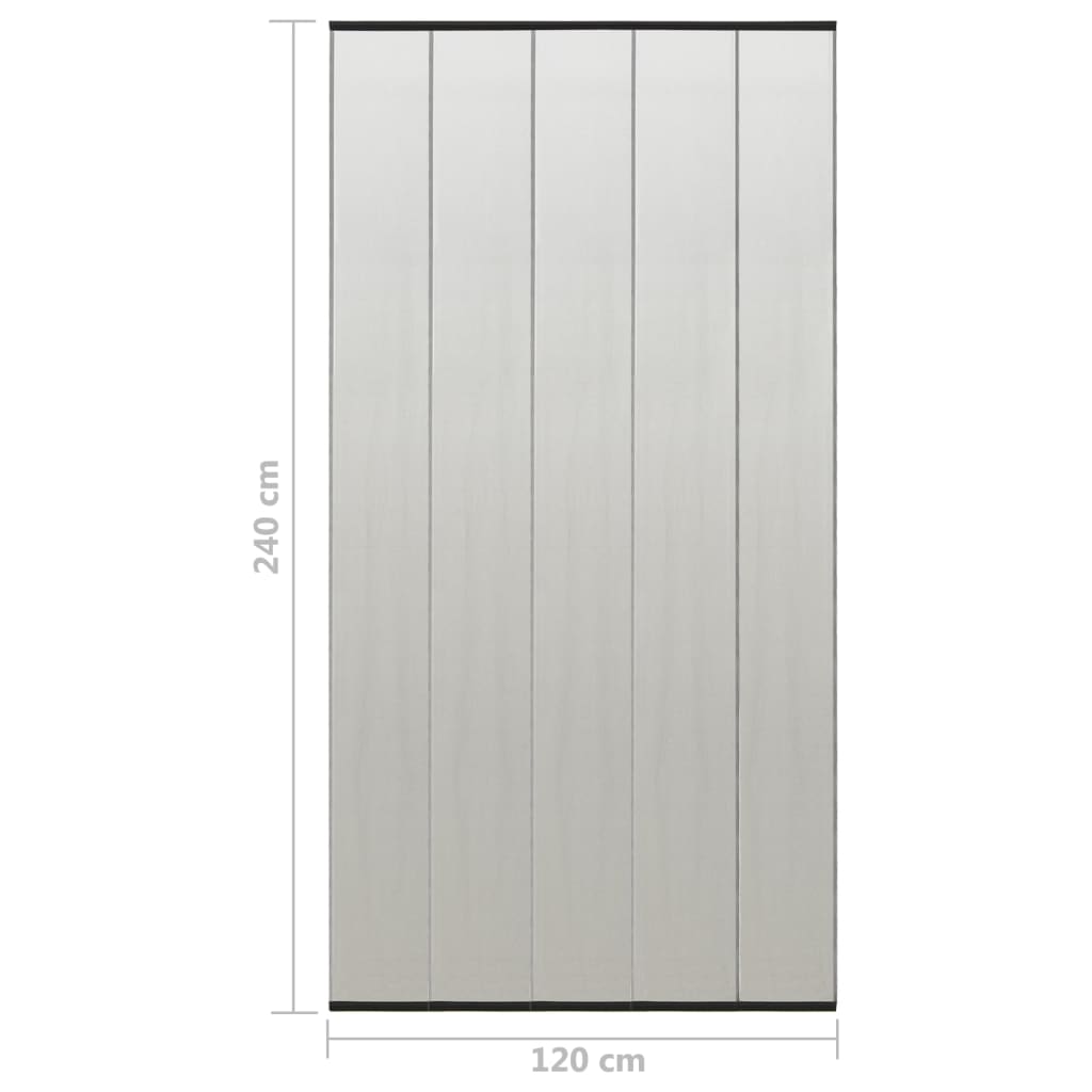Insektskjerm for dør med 5-delers nettgardin svart 120x240 cm