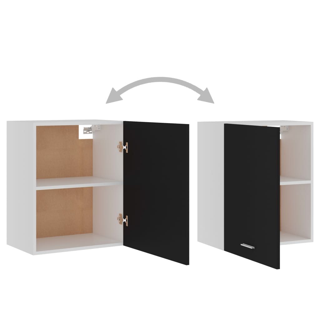Hengende skap "Lyon" 2 stk svart 50x31x60 cm konstruert tre