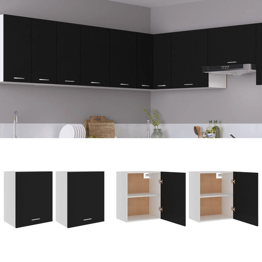 Hengende skap "Lyon" 2 stk svart 50x31x60 cm konstruert tre
