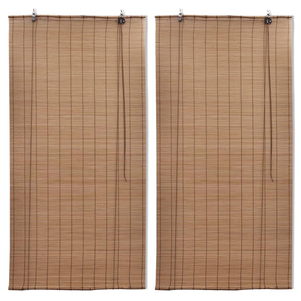 Rullegardiner 2 stk bambus 80x160 cm brun