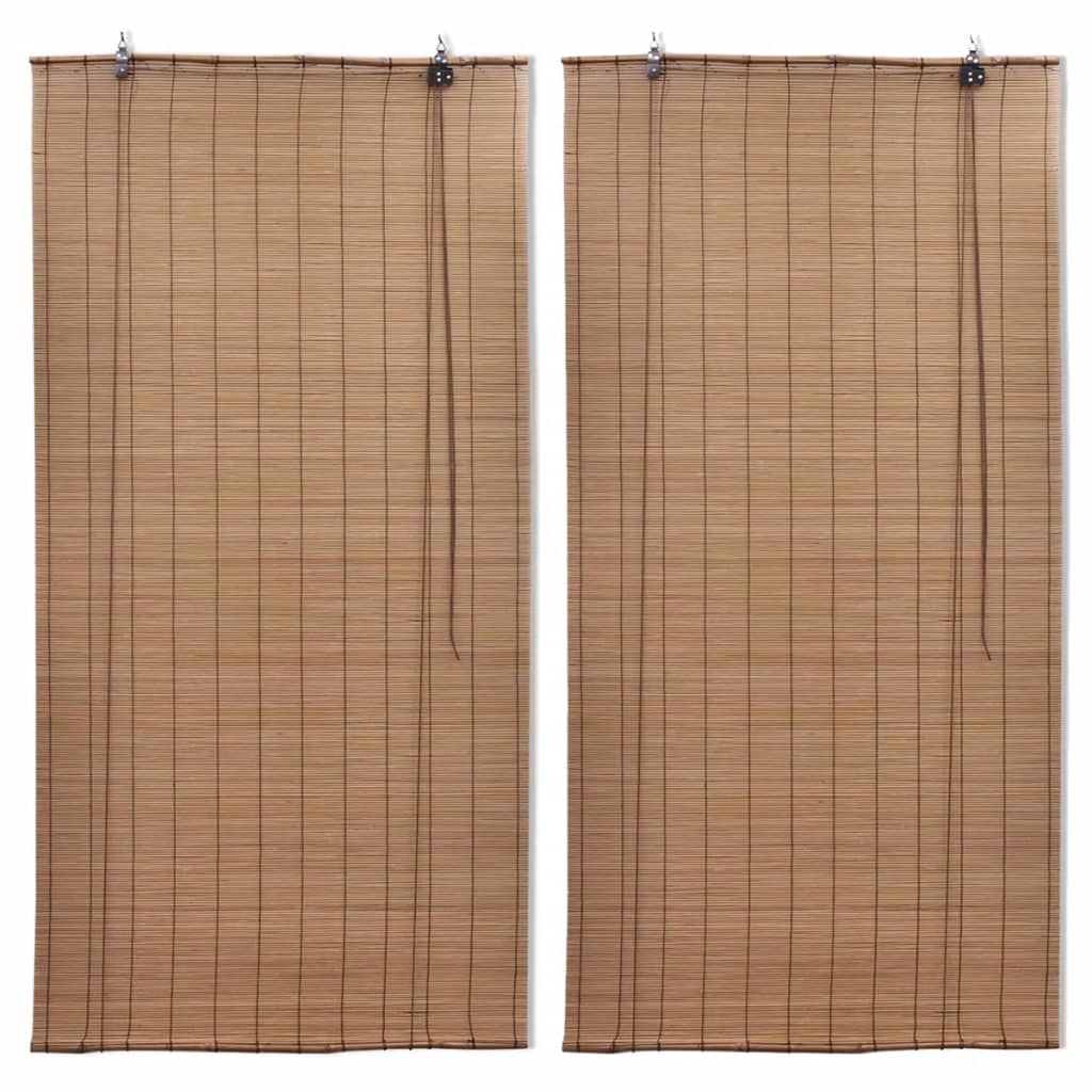 Rullegardiner 2 stk bambus 100x160 cm brun