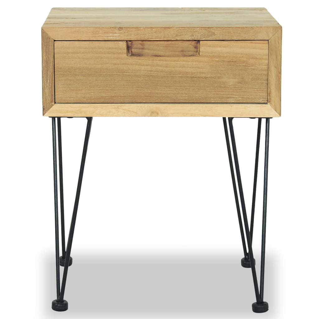 Nattbord 2 stk 40x30x50 cm heltre teak