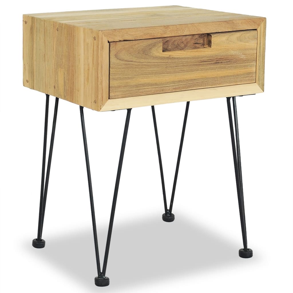 Nattbord 2 stk 40x30x50 cm heltre teak
