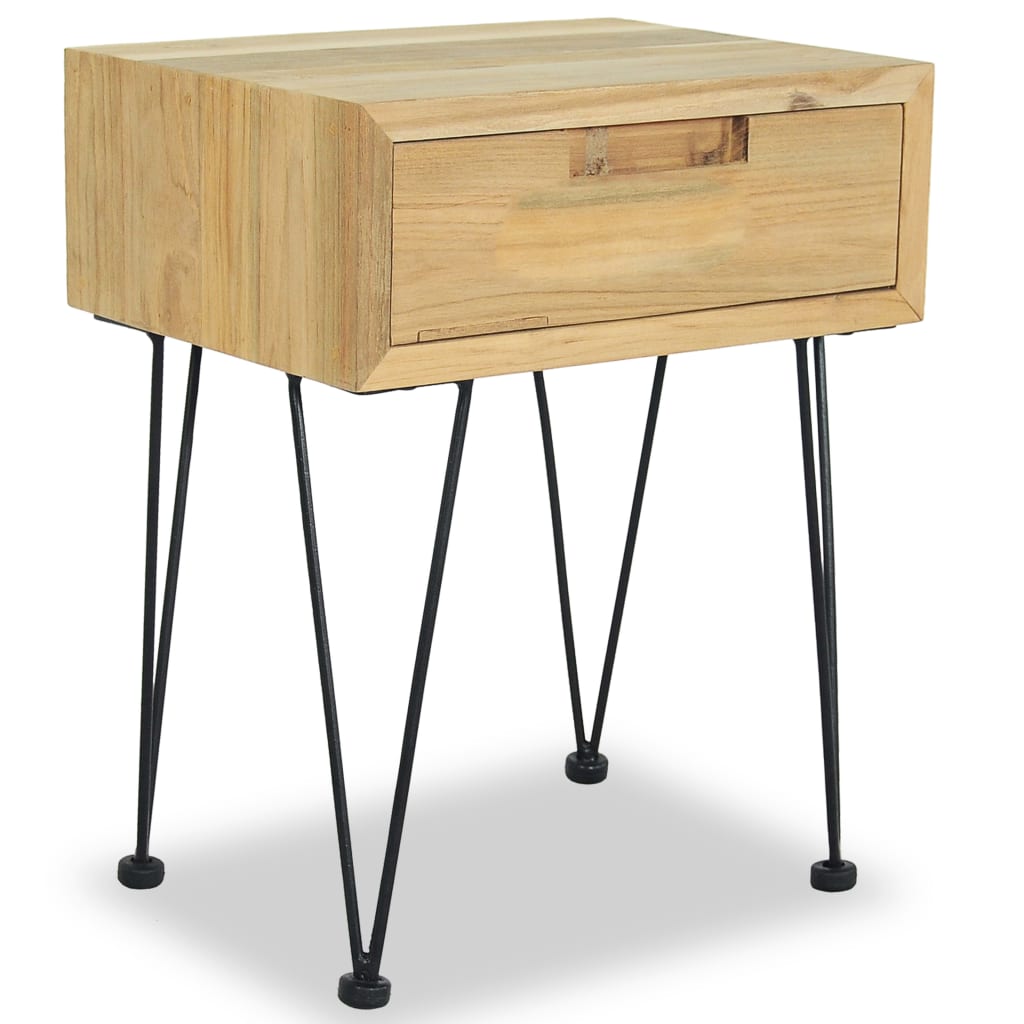 Nattbord 2 stk 40x30x50 cm heltre teak