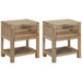 Nattbord med skuffer 2 stk 40x30x48 cm heltre akasie