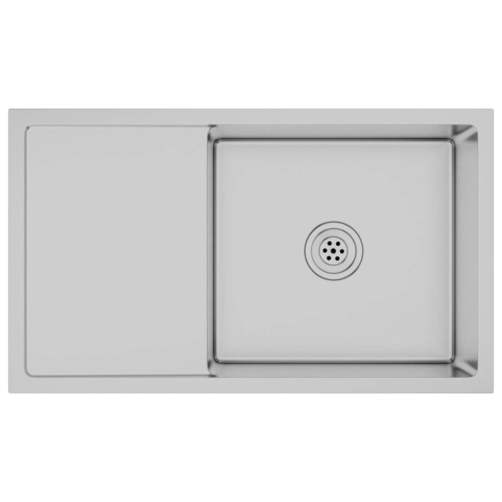 Håndlaget kjøkkenvask rustfritt stål vidaXL