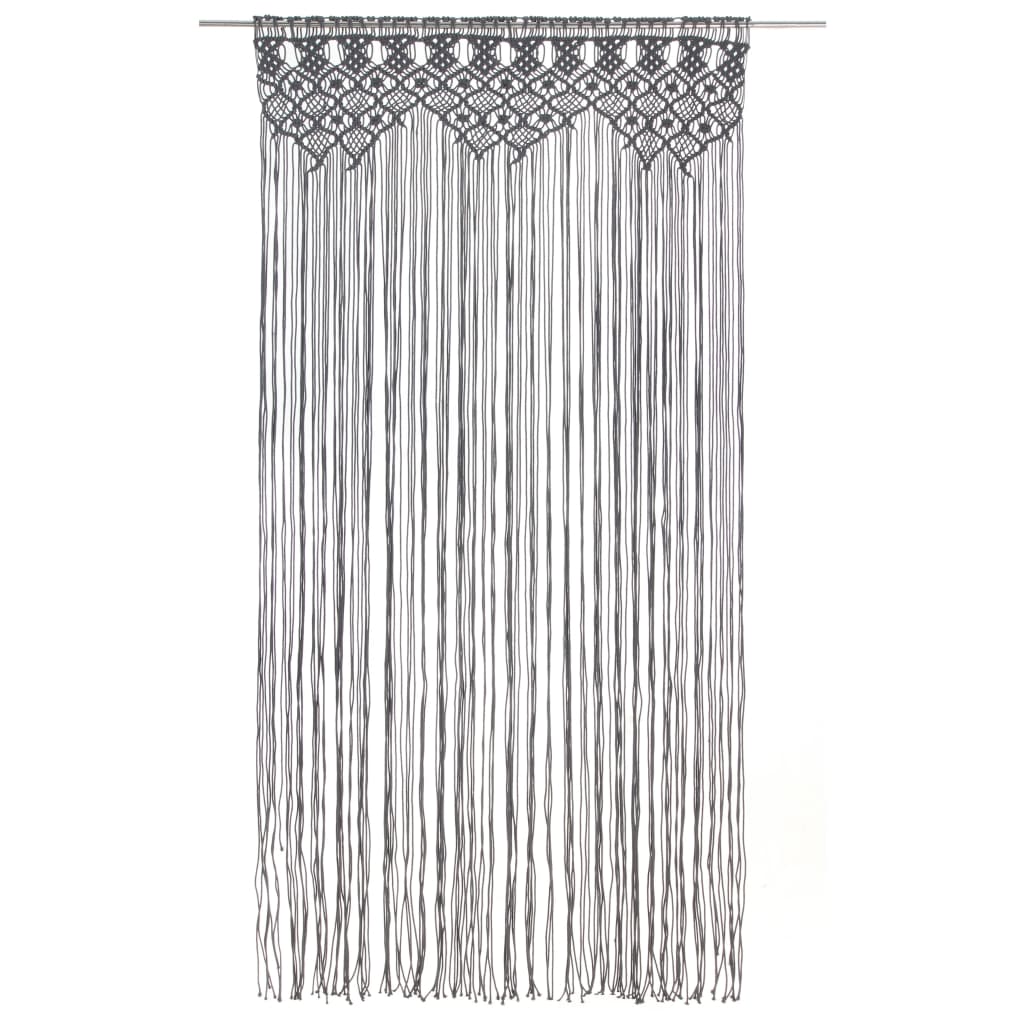 Makramé gardin antrasitt 140x240 cm bomull
