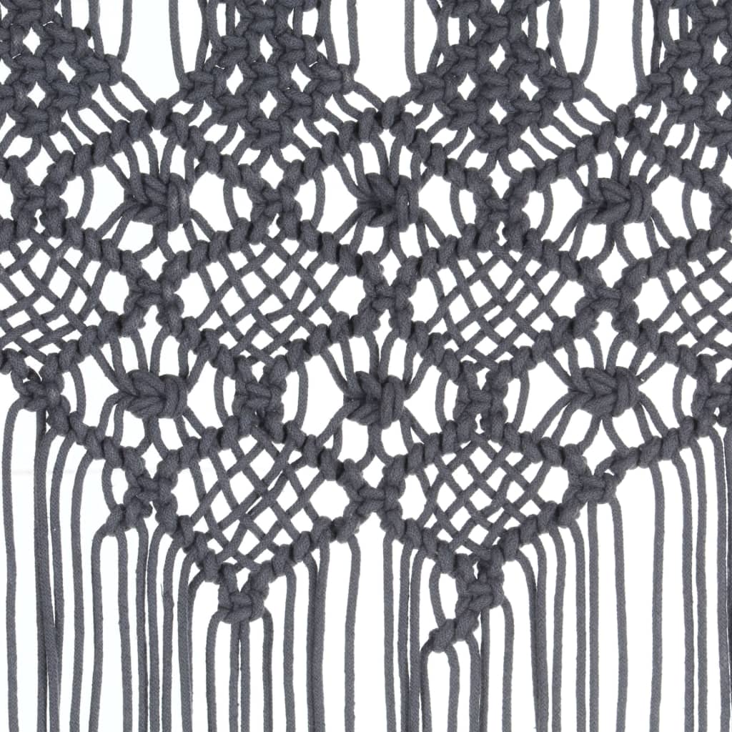 Makramé gardin antrasitt 140x240 cm bomull