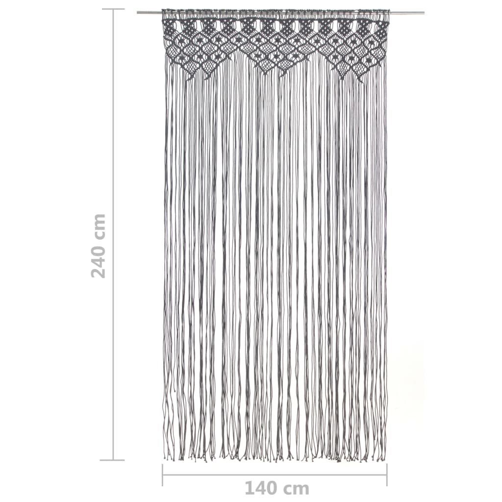 Makramé gardin antrasitt 140x240 cm bomull